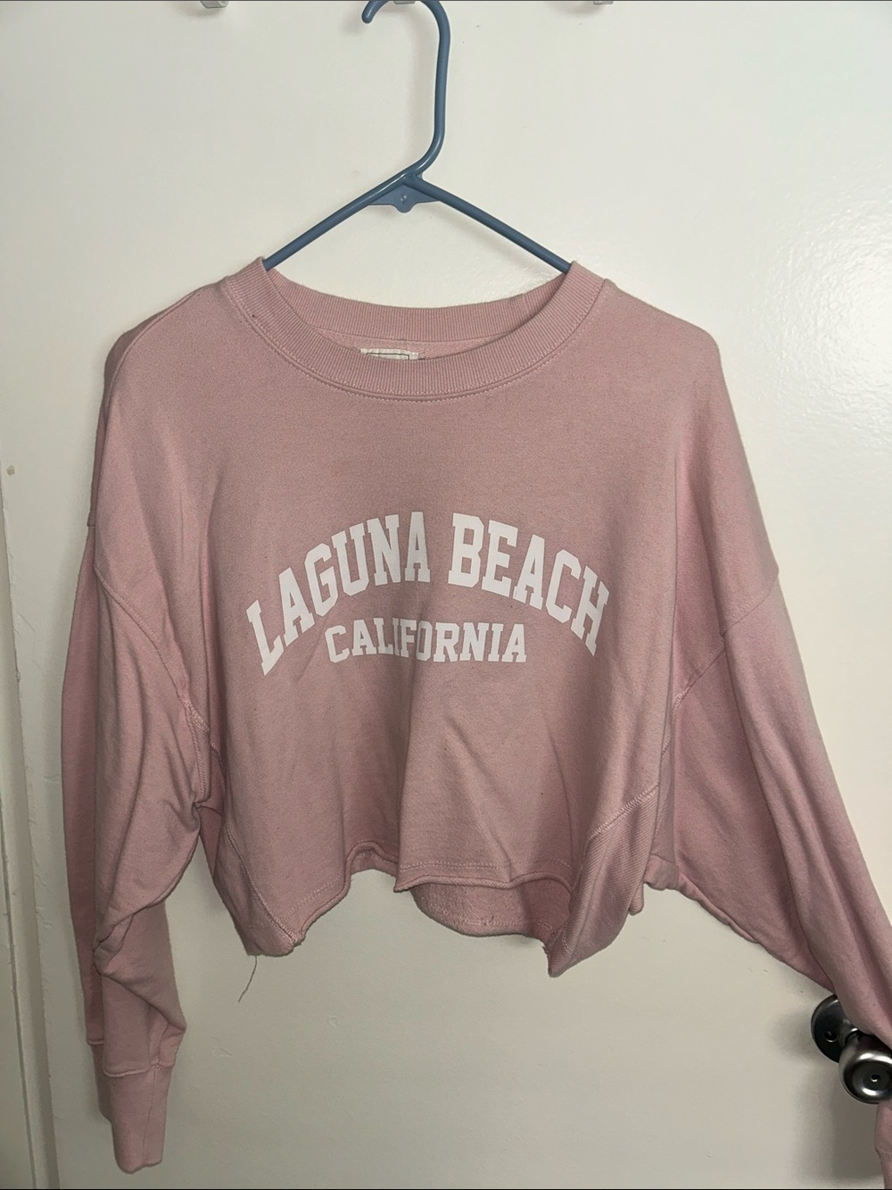 Reflex Pink Laguna Beach California Cropped Sweatshirt